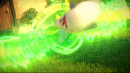 The plant hero's Super-Block Meter activating in the trailer