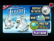 Treasure Yeti in an advertisement of A Very Yeti Feastivus Week 1