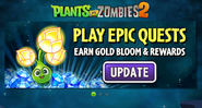 Gold Bloom in an in-game advertisement to update Plants vs. Zombies 2