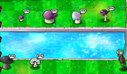 Puff-shroom and other mushrooms in the early version of sleeping (Plants vs. Zombies)