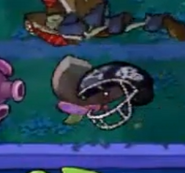 A Magnet-shroom stealing a black football helmet