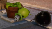 A vanquished Gatling Pea.