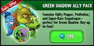 Green Shadow with Chilly Pepper, Snapdragon, and The Podfather on her Ally Pack