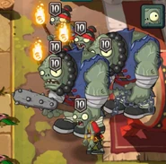 Three Torch Kongfu Zombies in the seed selection screen (Endless Challenge only) (very rare)