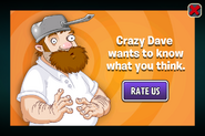 An ad about rating the game with Crazy Dave in it