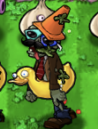 A Ducky Tube Zombie on land