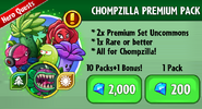 Laser Bean on the advertisement for the Chompzilla Premium Pack