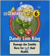 The player receiving Dandy Lion King from a Premium Pack