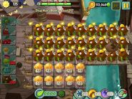 Level 257: Three rows of Coconut Cannons