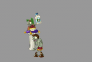 Animation of Roman Caesar Zombie rising and smashing the pillar