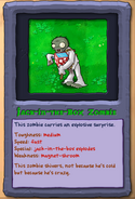 Beta version on Jack-in-the-Box Zombie's almanac entry. Notice the non-smiling face and the normal zombie hair.