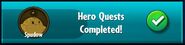 The player has completed Spudow's Hero Quests