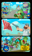 The first comic strip with the theme of Grass Knuckles in the zombie mission "A Fight To The Finish Line!"