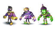 Super Brainz concept sheet with Cozmic Brainz and Toxic Brainz (Plants vs. Zombies: Garden Warfare 2)