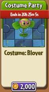 Blover's costume in the store