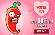 An advertisement for Valenbrainz featuring Jalapeno (notice the misspelling error)