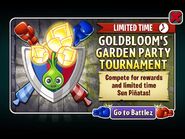 Gold Bloom in an advertisement of Gold Bloom's Garden Party Tournament in Battlez