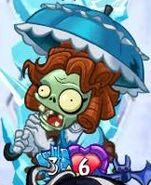 Parasol Zombie with the Strikethrough trait