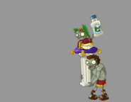 Animation of Roman Caesar Zombie throwing salad dressing