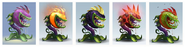 Chomper's concept art. Unused Bling Chomper variant in the middle.