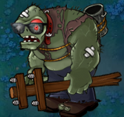 Degraded Giga-gargantuar with broken shades and missing his Imp.