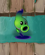 A Shadow Peashooter placed on a plankless lane in Pirate Seas