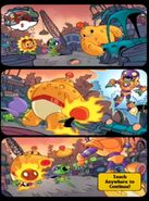 The first comic strip with the theme of Rustbolt in the plant mission "Junkyard Ambush!"
