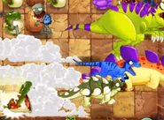 PlantsvsDinos2.png (815 KB) Plant Food effect scares the dinosaurs in the Dinosaur Stampede surprise attack (stage 2)