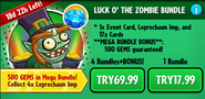 Leprechaun Imp on the advertisement for the Luck O' the Zombie Bundle