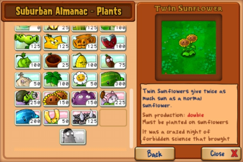 twin sunflower plants vs zombies