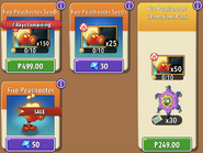 Fire Peashooter with seeds and bundle in the store (10.6.2, Special)