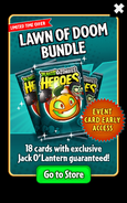 An advertisement for the Lawn of Doom Bundle pack featuring Jack O' Lantern