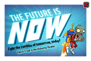 An advertisement for Far Future with the Jetpack Zombie