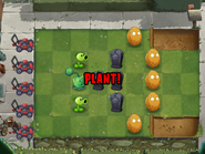 The pre-placed plants before starting the level