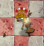A Centurion Zombie glowing after consuming a Sun Bean