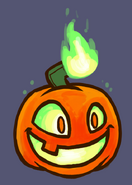 This art showing Jack O' Lantern most closely resembles his final design, with no noticable differences