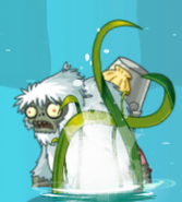 A Treasure Yeti getting pulled by Tangle Kelp