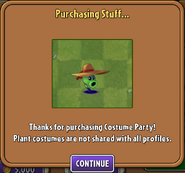 Purchasing Shadow Peashooter's costume