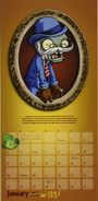 Victorian Zombie in the Plants vs. Zombies 2015 calendar