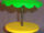 Yellow Patio Table with Green Umbrella