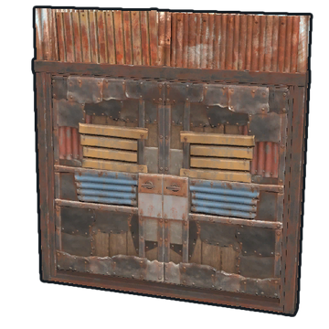 Sheet Metal Double Door Rust Wiki Fandom The garage door is a deployable structure that can be placed within a wall frame and works as a vertically opening door. sheet metal double door rust wiki