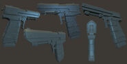 High poly render of the new semi-automatic pistol.