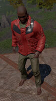 Red snow jacket