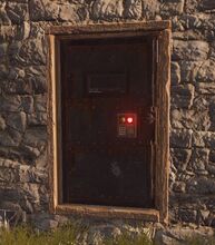 The new Code Lock model locked and on an Armored Door.