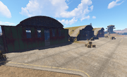 Airfield hangars view