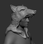 Developer screenshot of the headdress, during model development.