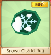 Rare snowy citadel rug