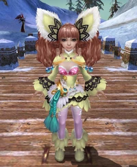 Белой лисы гном вид спереди