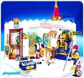 PLAYMOBIL COFFRE BLANC Doré Palais Château Médiéval Île Pirate Trésor