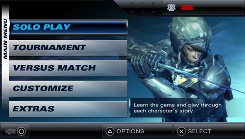 Raiden's Main Menu Backdrop